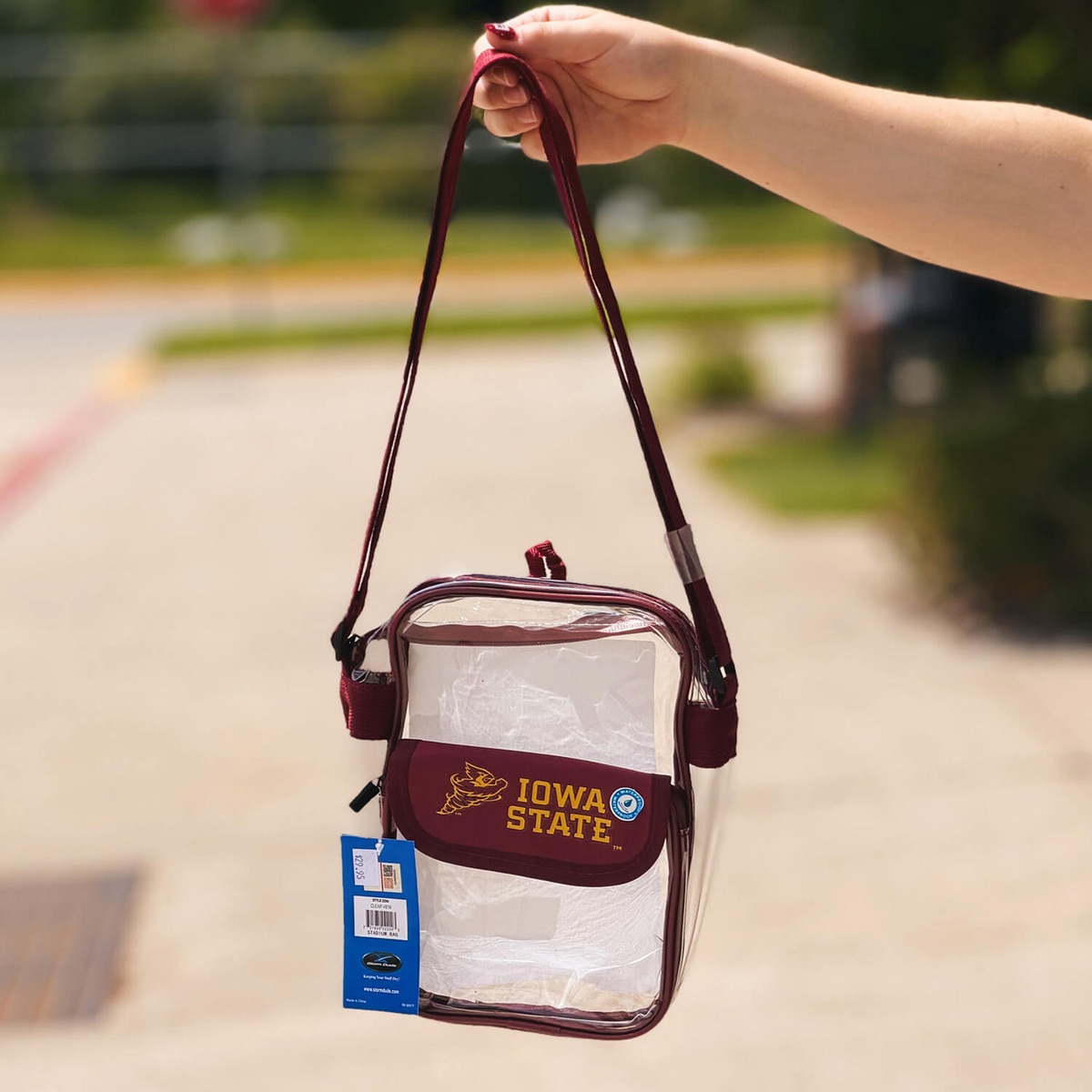 Iowa State Cyclones Cardinal Clear View Waterproof Cross Body Stadium Bag 9-inch x 6-inch x 3-inch_01.jpg